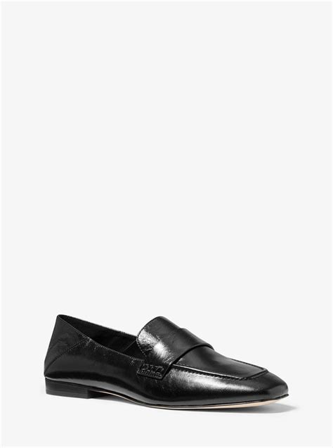 michael michael kors emory crinkled leather loafer